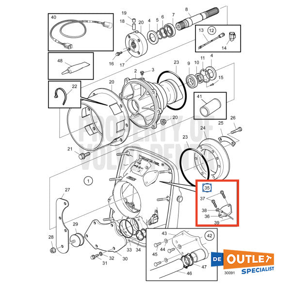Volvo Penta Krikasset Flange Kit - 3807366
