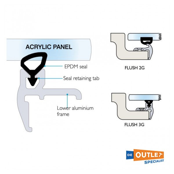 Lewmar Flush 2G SIZE 70 DOORK BLACK WITH VENTILATION - 399701995