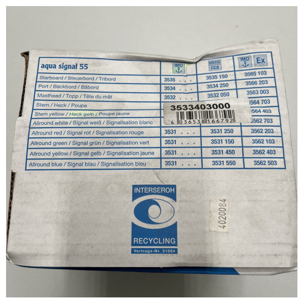 Aqua Signal serie 55 akter gult navigationsljus - 3533403000