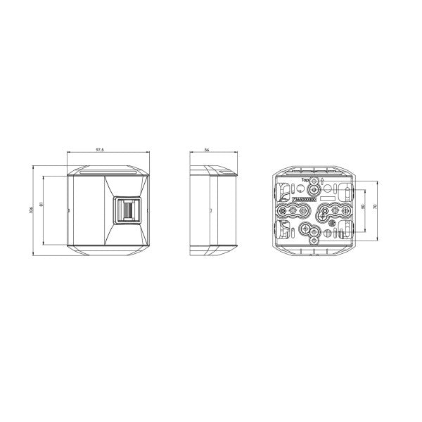 Aqua Signal σειρά 44 LED πρύμνη φως πλοήγησης μαύρο 12/24V - 3652001000