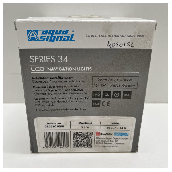 Aqua Signal serie 34 LED toppljus navigationsljus 12/24V - 4036538546907