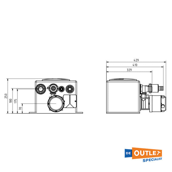 Rheinstrom pumpe til udledning af gråt vand 24V - 4030031