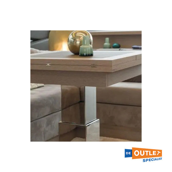 Noval 2-trins elektrisk bordpiedestal i rustfrit stål 24V - NL1181