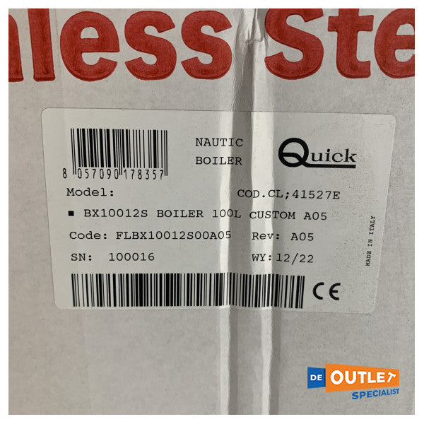 Calentador de agua de acero inoxidable BX100 100L 1200W 230V - FLBX10012S00A05