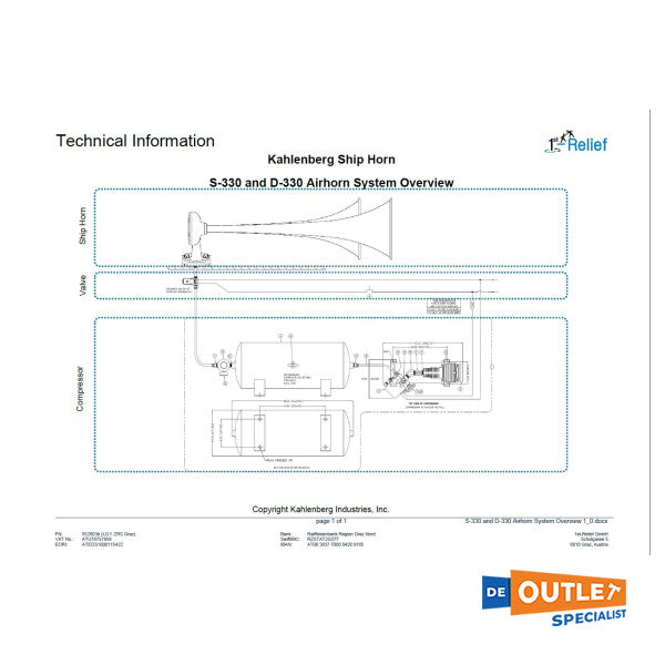 Kahlenberg S-330 marin lufthorn krom 20 - 75 m - 136 dB