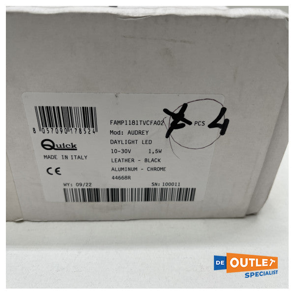 Luz de lectura de LED de Audrey rápido Chrome | Negro 12/24V - FAMP1181TVCFA02