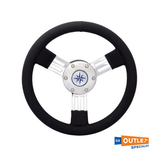 Кермо Pegaso 3-спицеве з нержавіючої сталі чорне 300 мм - 45.158.45