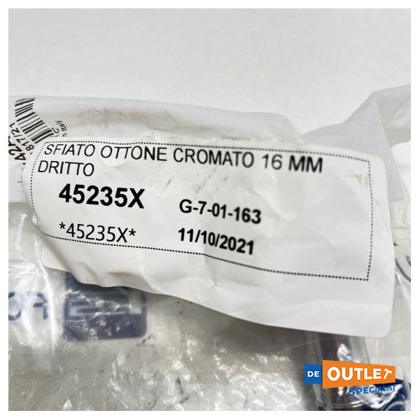 Foresti ja Suardi ruostumattomasta teräksestä valmistettu säiliötuuletin 16 mm - 242A.C