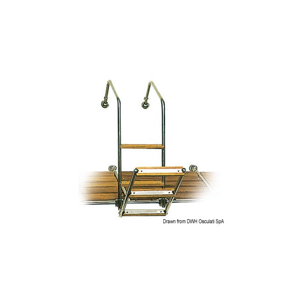 Osculati badstege i rostfritt stål med 7 steg - 48.320.06