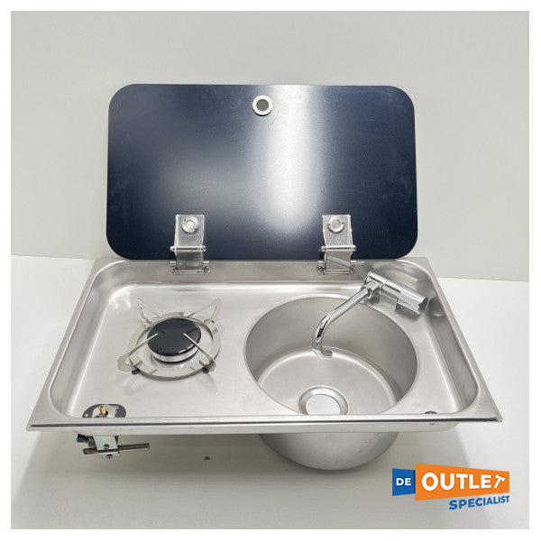 CAN SRL inbyggd gasspis med diskbänk i glas - 048651