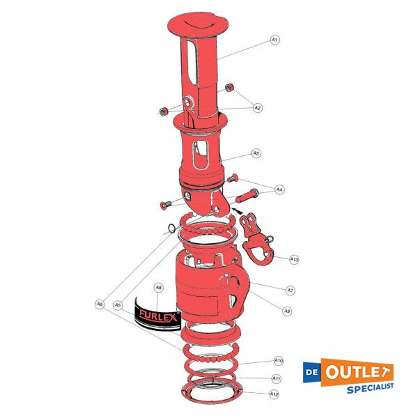 Selden Furlex 400S περιστρεφόμενο περιστρεφόμενο αλεξίπτωτο 12 mm - 539-181-01