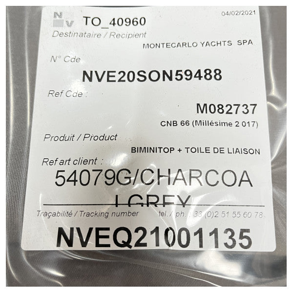 NV Equipment CNB 66 bimini canvas grey - 54079G