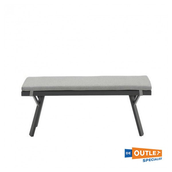 Garden Impressions Sergio 110 cm tuinbank aluminium grijs met kussens