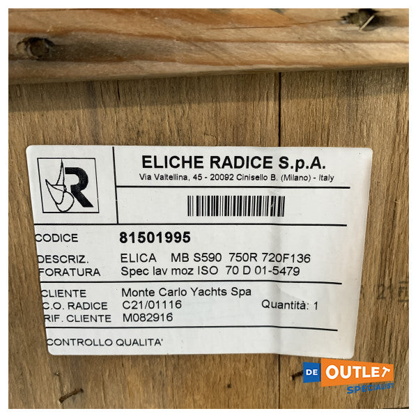 Eliche Radice 5-lapainen nibral 750 x 810 SX RH70 S5 90 ST-5MA potkuri (nibral 750 x 810)