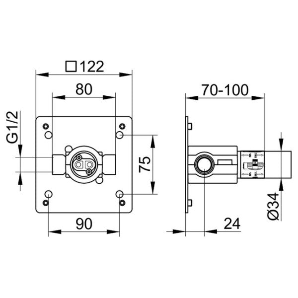 キューコ・シングルレバー混合栓取付キット 59916 000075