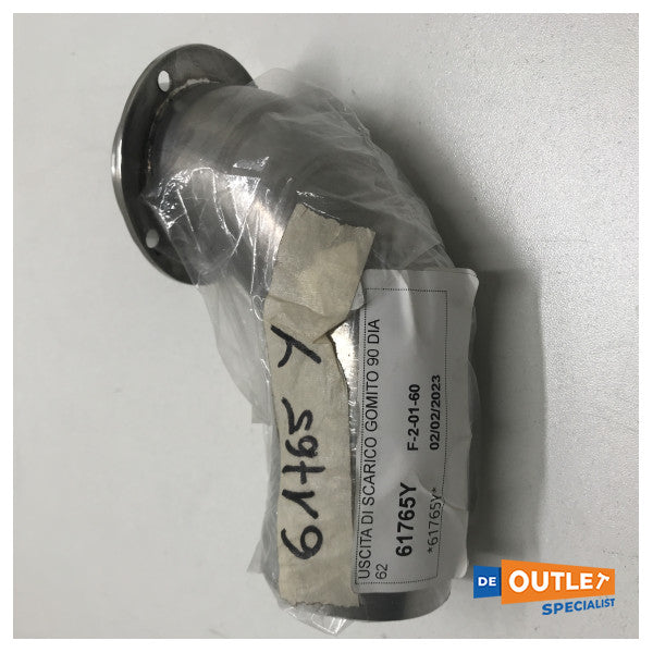 Rustfritt stål 90 graders eksosbøyd - 61765y