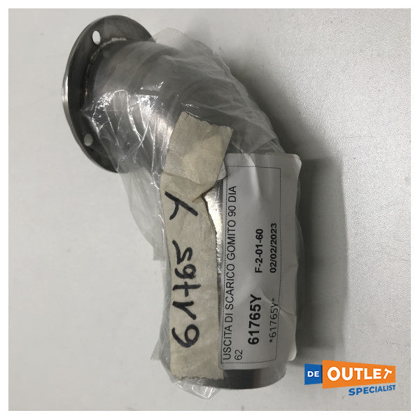 Витяжна труба з нержавіючої сталі, вигнута під кутом 90 градусів - 61765Y