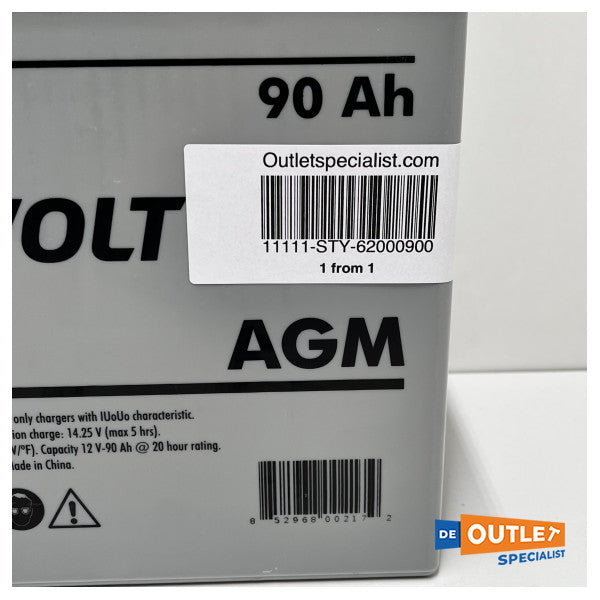 Mastervolt huoltovapaa AGM akku 12V - 90 Ah - 62000900