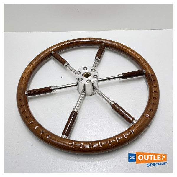 Кермо Allpa Type 6 5-спицеве з нержавіючої сталі 60 см з червоного дерева