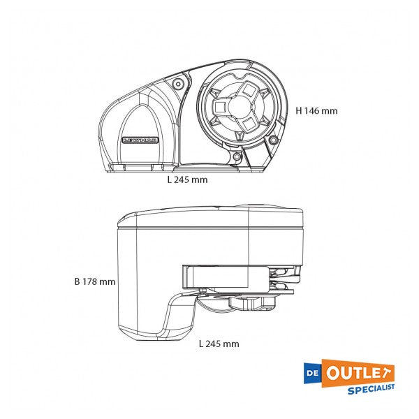 Lewmar Pro-Series 700 verricello elettrico per ancora 6/7 mm / 12V - 6656011967