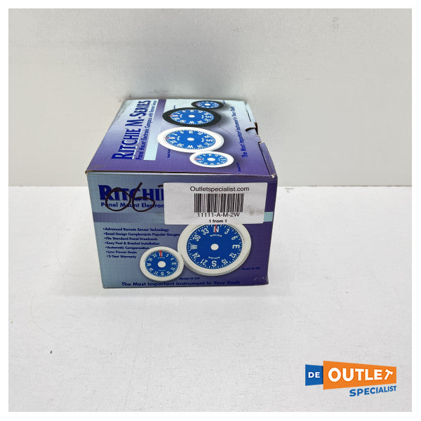 Ritchie M-2W elektrisk digital kompass vit 45 mm
