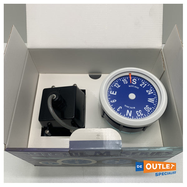Bússola digital eléctrica Ritchie M4 branca 75 mm