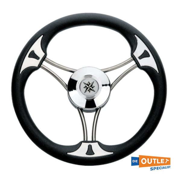 Allpa 3-puolainen ohjauspyörä tyyppi 23 musta 350 mm - 068715