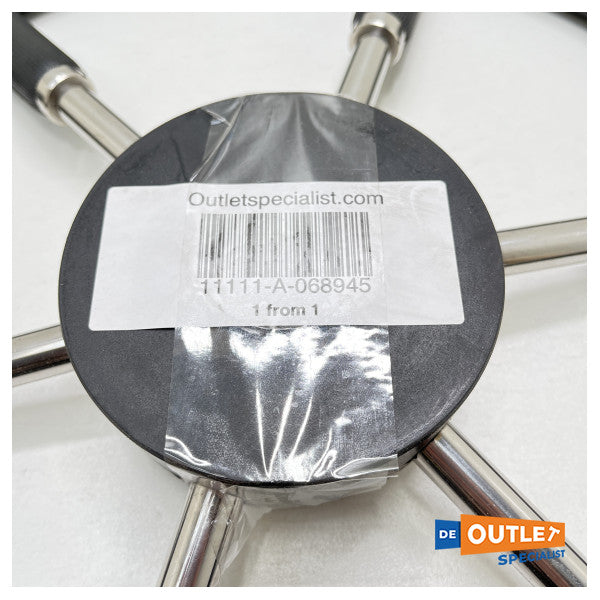 Allpa type 9 muovinen ohjauspyörä musta 6-puolainen ruostumaton teräs 45 cm - 068945