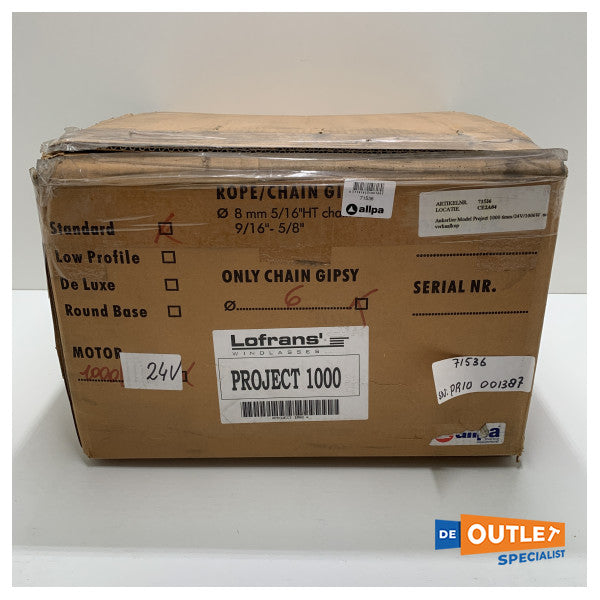 Lofrans Project 1000 x2 Electric Anchor Winch 1000W | 8 mm | 24V | toqba