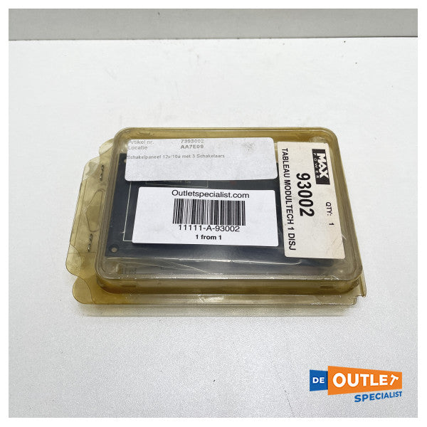 Panel de interruptor de 3 piezas AMIOT 12V - 10A - 93002