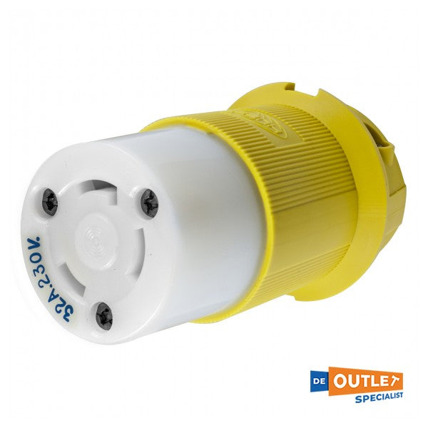 Hubbel HBL332CRCX 32A landstrømsstik gul 230V