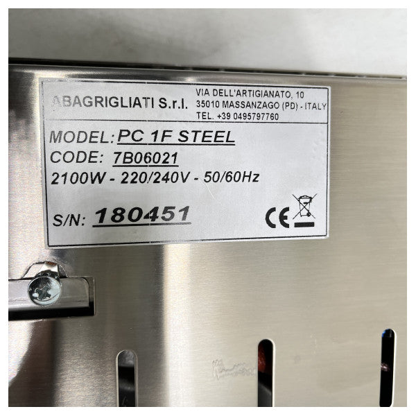 Електрична плита PC-1F Steel 2100 Вт з нержавіючої сталі - 7B06021