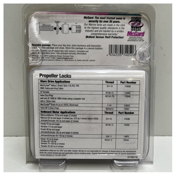 Parafusos de bloqueio da hélice McGard - 851057