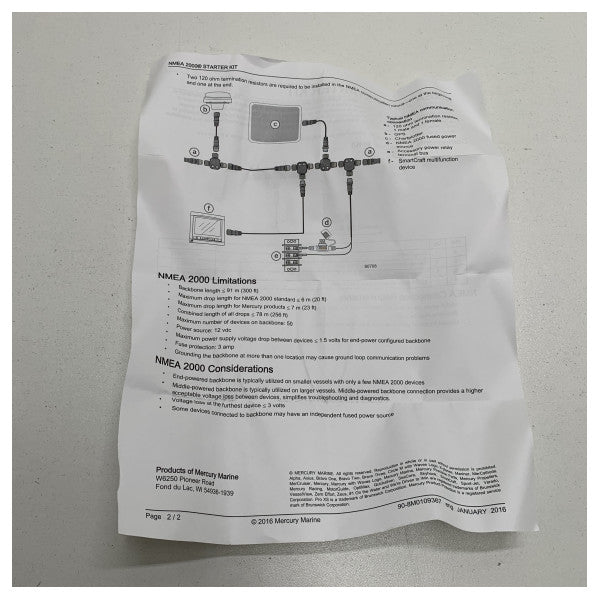 Kit di avviamento backbone NMEA2000 Mercury Mercruiser - 8M0110642