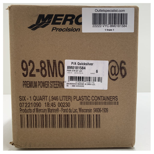 Υγρό υδραυλικού τιμονιού Mercury 6x 1L - 8M0181584