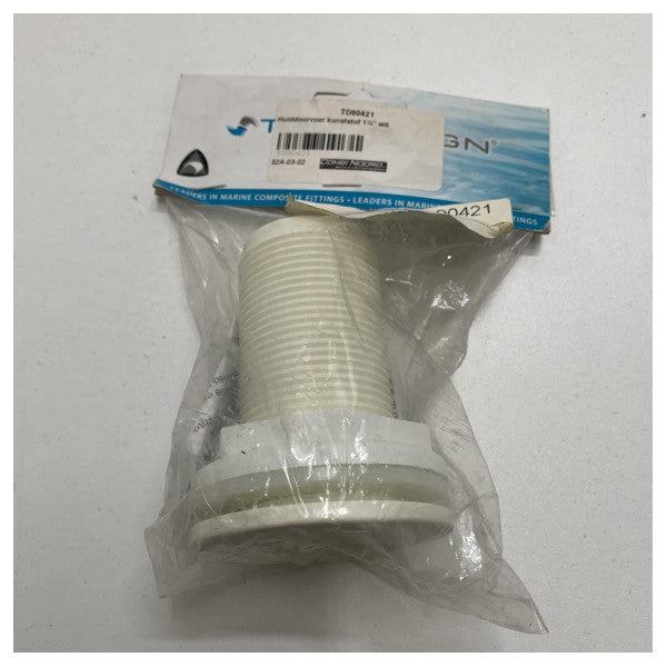 Trudesign 1 1/4-tums plastgenomföring för hud vit - 90421