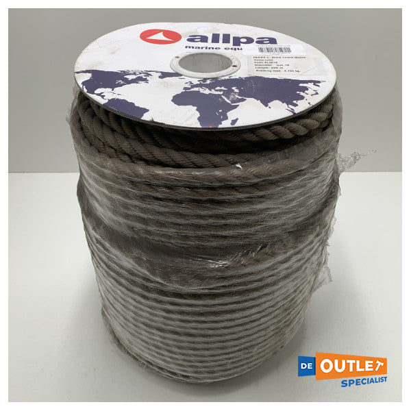 Rulla Allpa 3-säikeinen lyöty siima 18 mm polypropeeni 220 m ruskea - AL0818