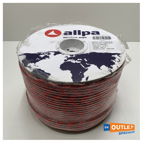 Roll Allpa Allcord 8 mm Línea doble trenzada Red 200 M - AL1908/RO
