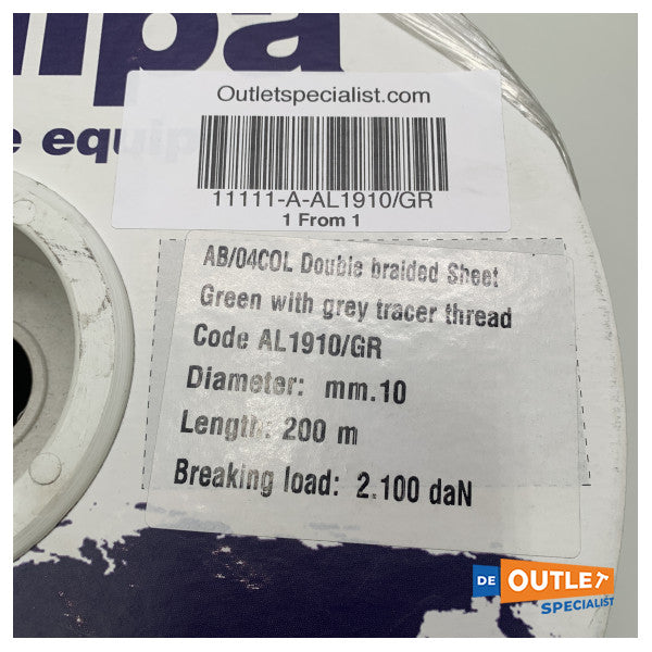 Roll Allpa Allcord 10 mm doppelte geflochtene Linie 10 mm - 200 m Grün