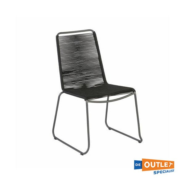 Exotan Slimm spisebordsstol stabelbar antracit med reb