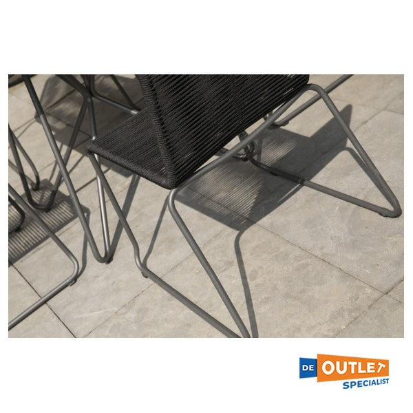 Exotan Slimm spisebordsstol stabelbar antracit med reb