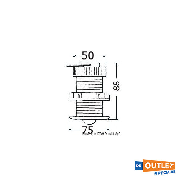 Raymarine ST300/P371プラスチック製トゥルーハルスピードトランスデューサ - E26008