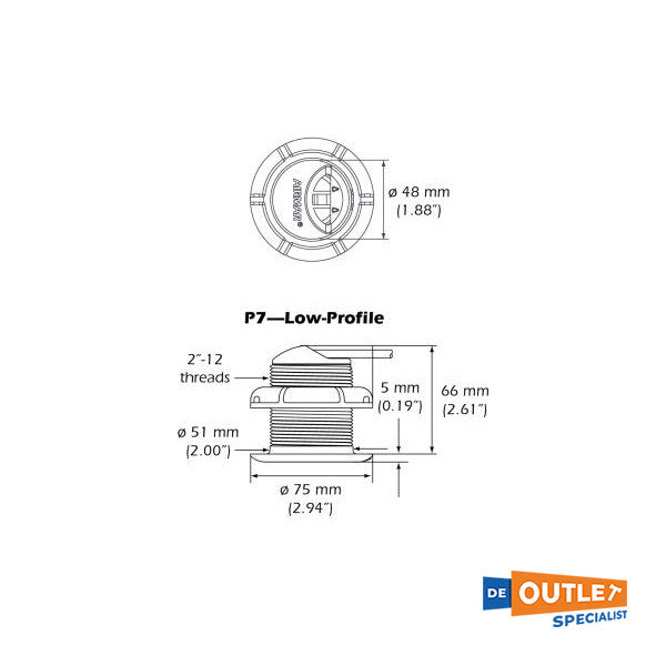 Raymarine P7 Truhull Depth Transducer - E26009
