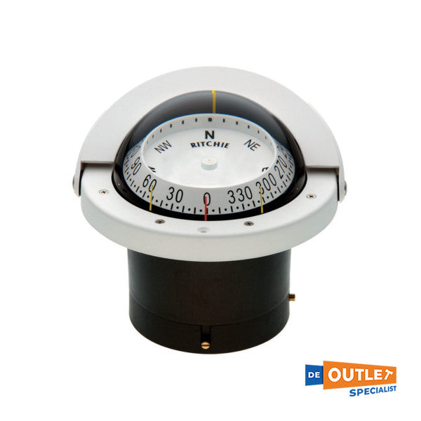 Bússola branca de montagem embutida com mostrador combinado Ritchie FNW-203