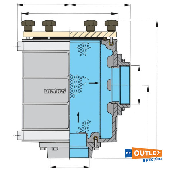 Vetus Type 1900 清水ストレーナー G2 1-2インチ - FTR190063