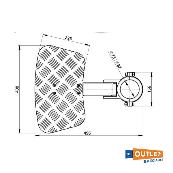 Vetus ajuste de acero inoxidable ajustable 400 x 225 mm - Ftrest73