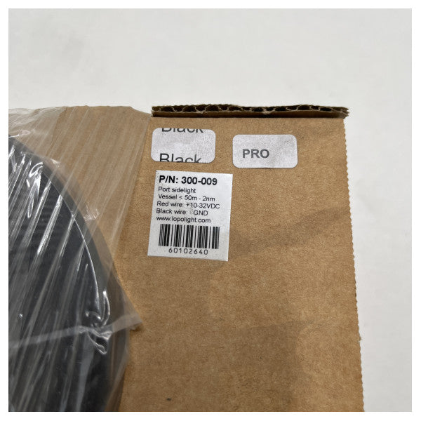 Навігаційний ліхтар Lopolight лівий бортовий RED 2 нм чорний - 301-009-PRO - 301-009-PRO