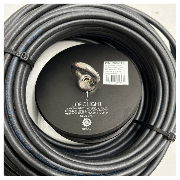Lopolight 2nm bianco 360 gradi luce di ancoraggio paranco nero - 200-012H-B
