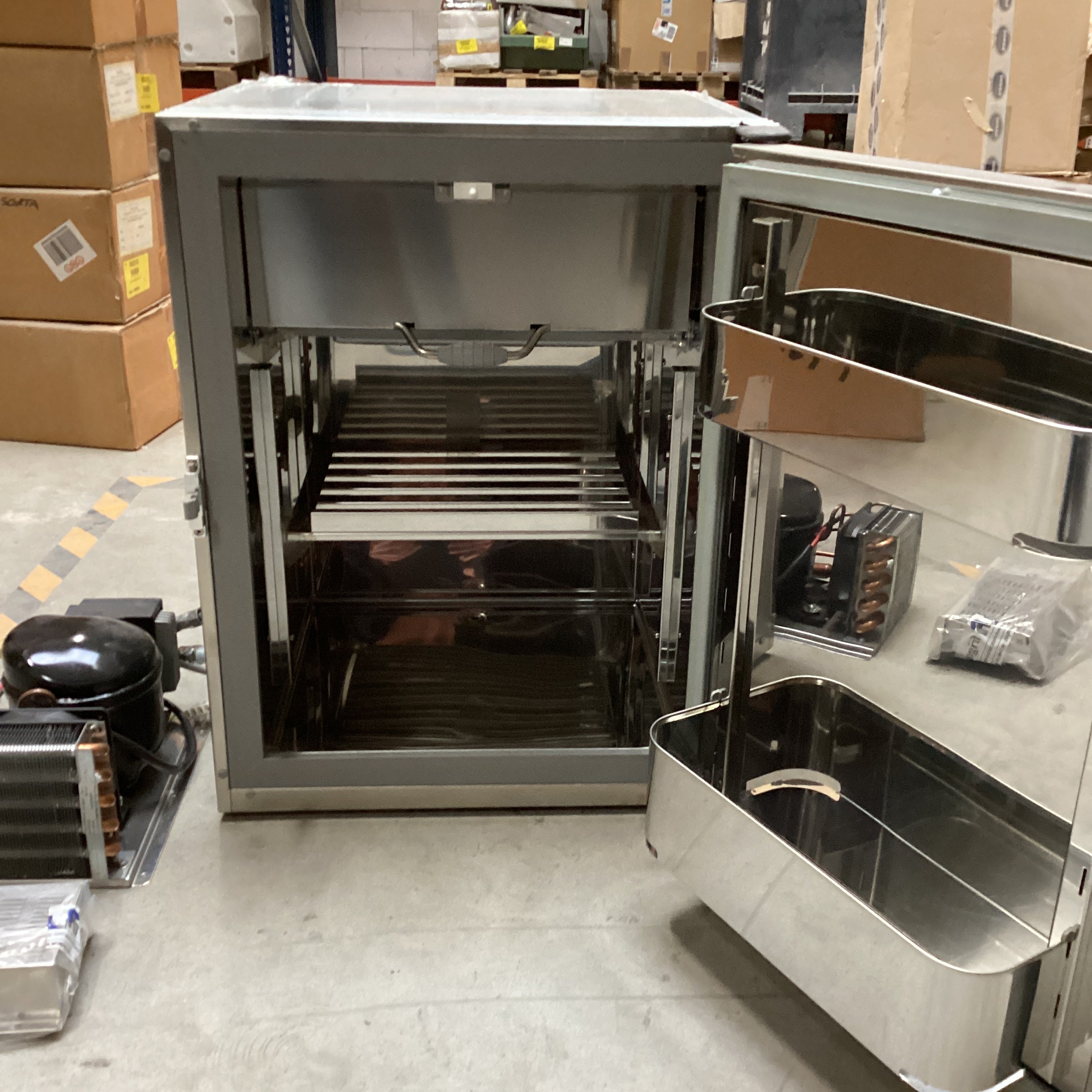 Frigonautics FR80AC 80L stainless steel compressor fridge including freezer