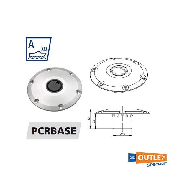 Base de pé em alumínio Vetus 229 mm para perna de cadeira - PCRBASE